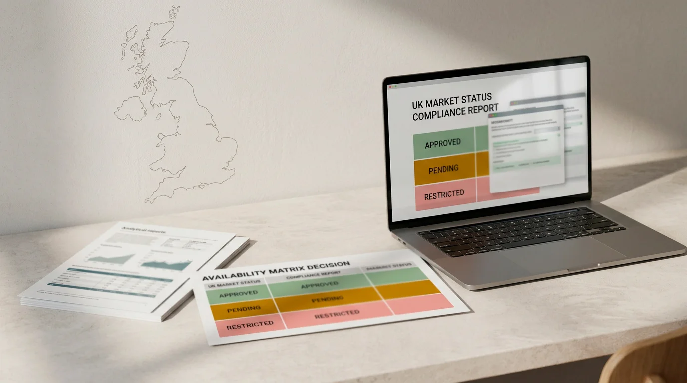 Neutral UK availability decision matrix for an online casino review